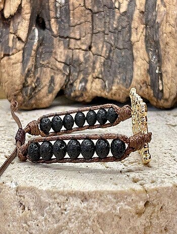 Bracelet équilibre en pierre de lave