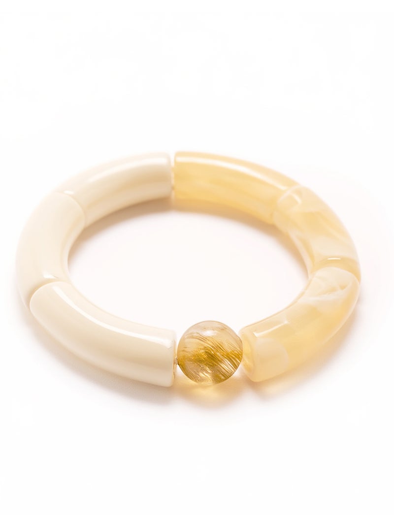 Bracelet fantaisie élastiqué - DAXON Ecru - Kiabi