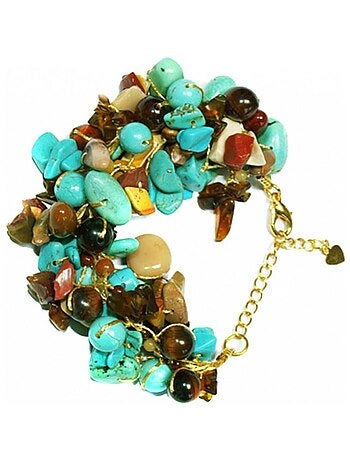 Bracelet fil doré et pierres, Bijoucolor