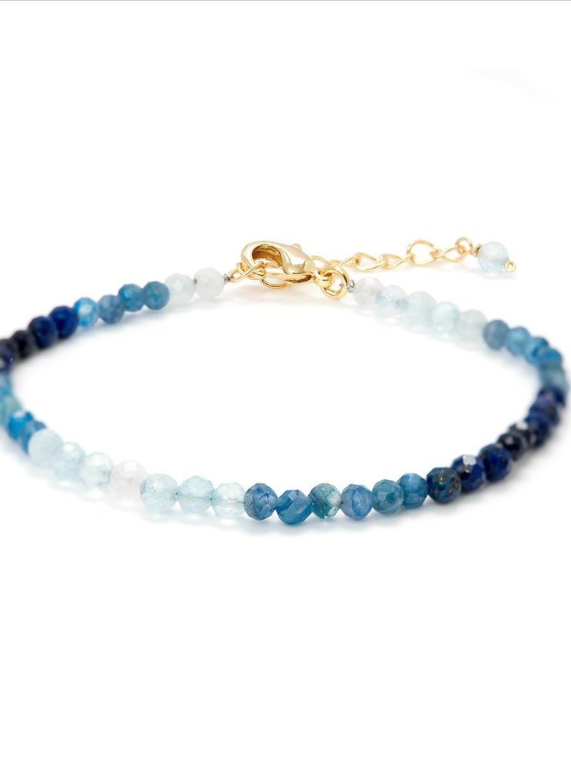 Bracelet  Halok en cristal bleu et or jaune 18 carats Bleu - Kiabi