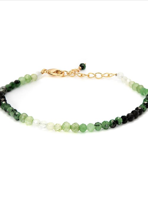 Bracelet  Halok Green Crystal en or jaune 18 carats - Kiabi