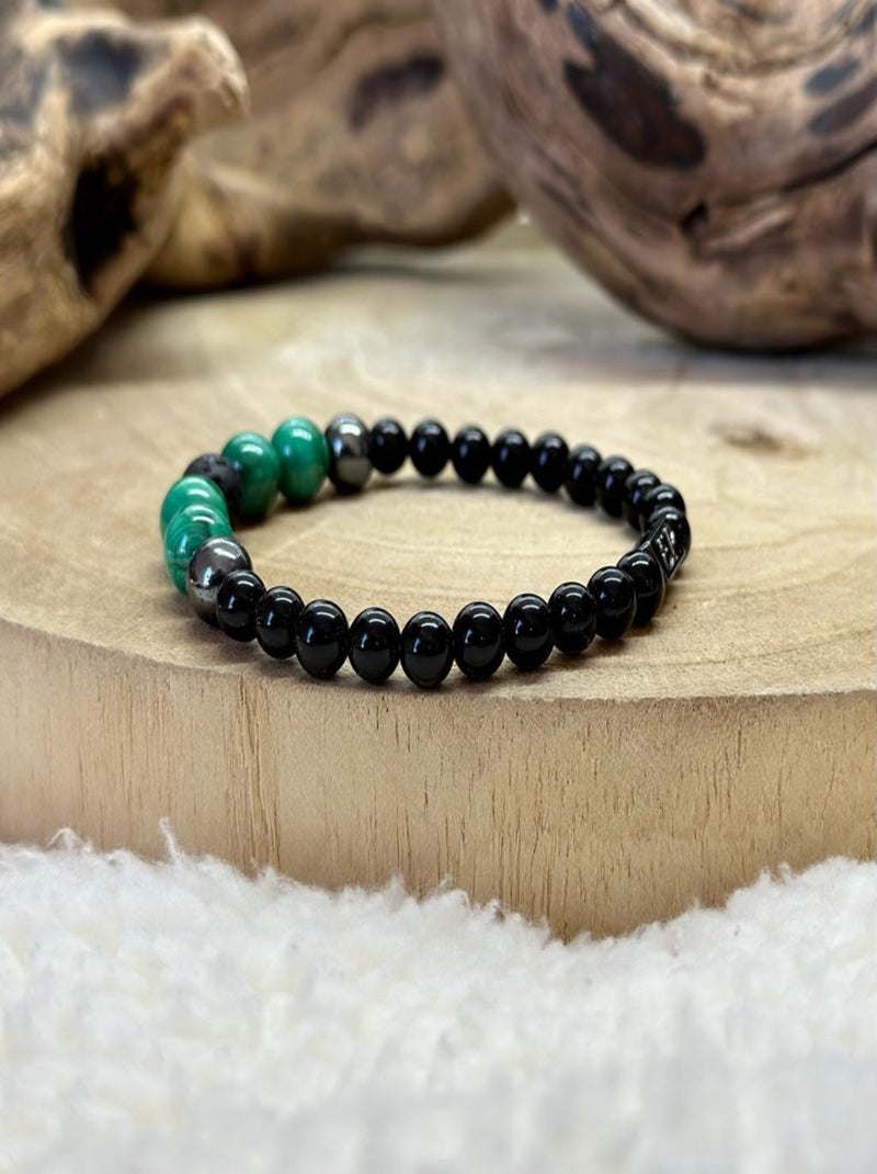 Bracelet harmonie en malachite Vert - Kiabi