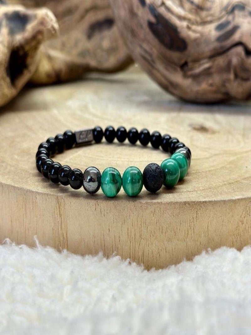 Bracelet harmonie en malachite Vert - Kiabi