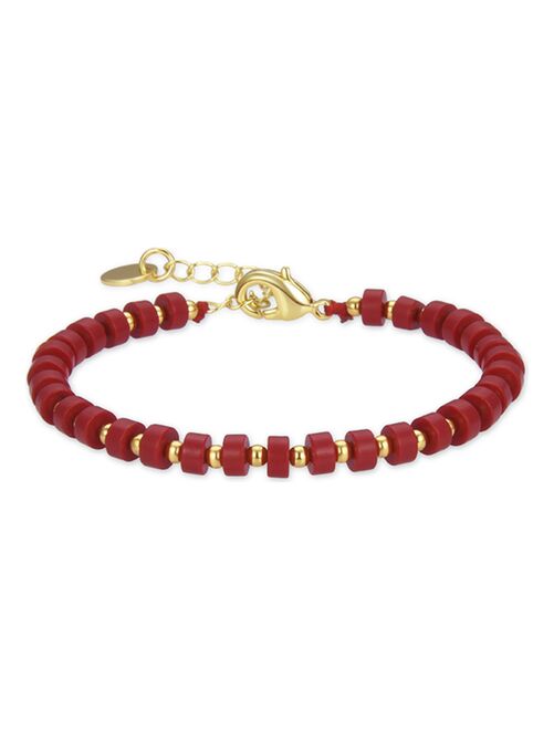 Bracelet  Islor en résine rouge finie en or jaune 18 carats - Kiabi