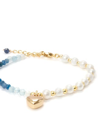 Bracelet  Janab en cristal bleu et or jaune 18 carats