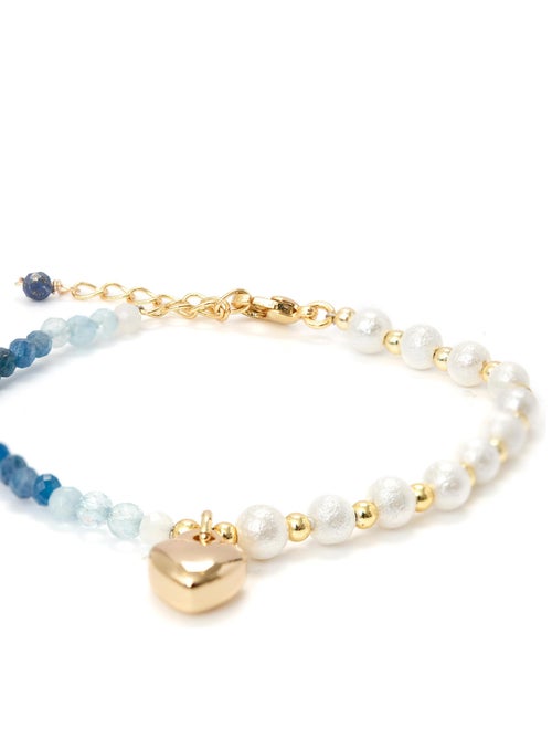 Bracelet  Janab en cristal bleu et or jaune 18 carats - Kiabi