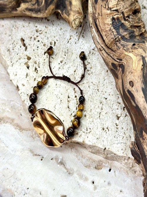 Bracelet joie en œil de tigre - Kiabi