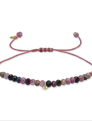 Bracelet Kasai en argent 925 et cristal multicolore finition plaqué or jaune 18 carats