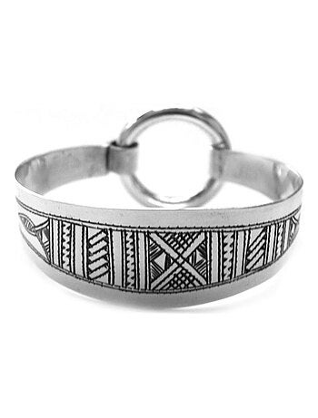 Bracelet large ethnique en argent, Bijoucolor