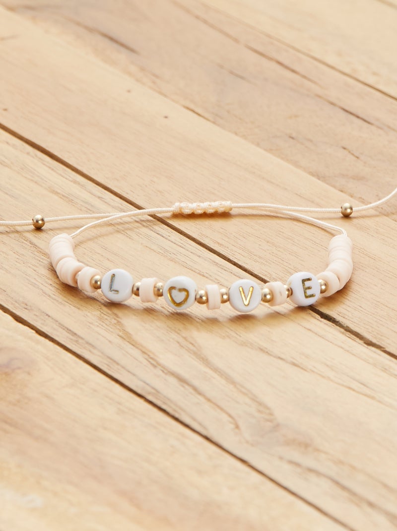 Bracelet 'love' beige - Kiabi