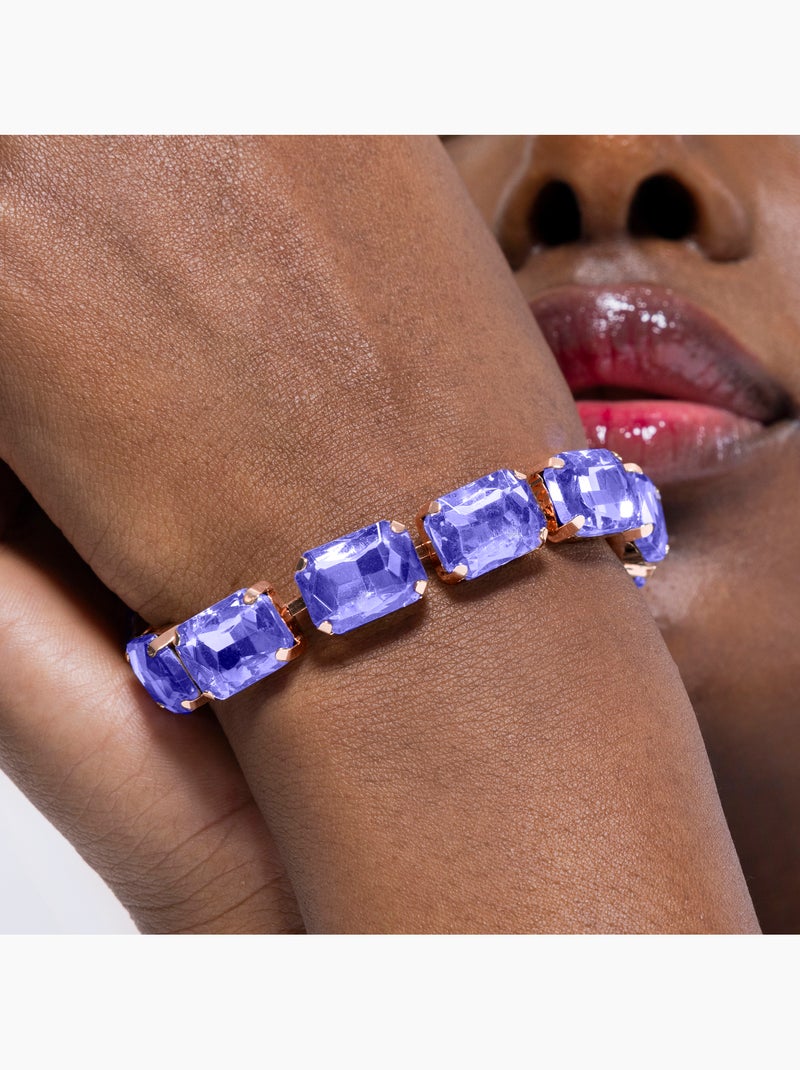Bracelet Luxenter Ankek et plaqué or 18k Violet - Kiabi
