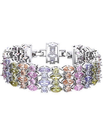 Bracelet Luxenter argenté et zircon multicolore - Hizuli