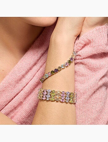 Bracelet Luxenter argenté et zircon multicolore - Hizuli
