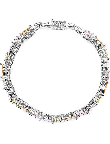 Bracelet Luxenter argenté et zircon multicolore - Hizuli