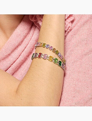 Bracelet Luxenter argenté et zircon multicolore - Mari