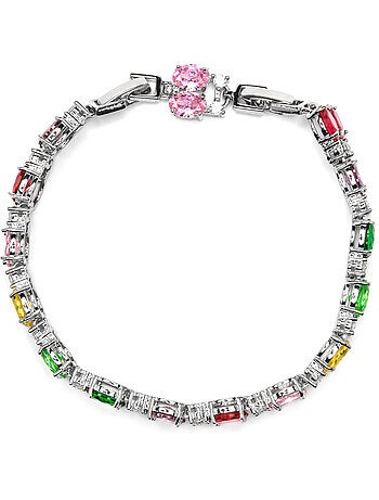 Bracelet Luxenter argenté et zircon multicolore - Mari