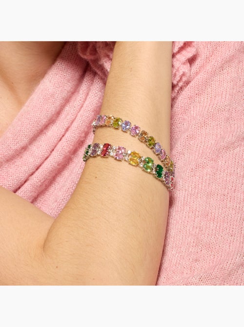 Bracelet Luxenter argenté et zircon multicolore - Mari - Kiabi Bracelet Luxenter argenté et zircon multicolore - Mari - Kiabi