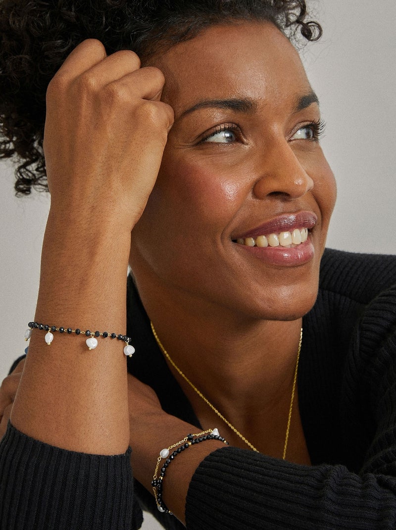 Bracelet Luxenter Athat en or jaune 18 carats Noir - Kiabi