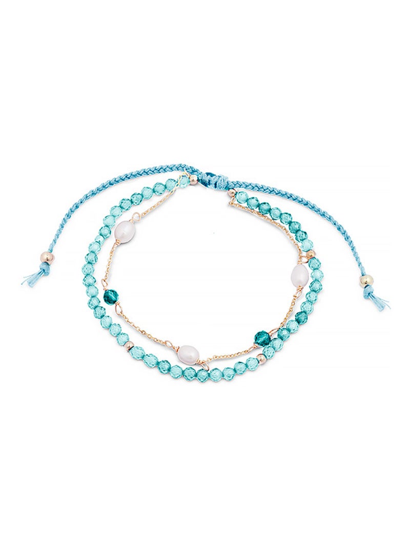 Bracelet Luxenter Athat en or jaune 18 carats Vert - Kiabi