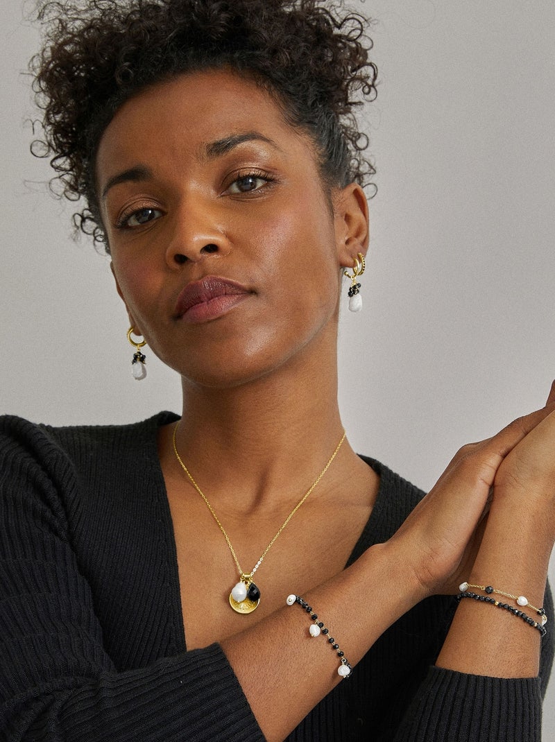 Bracelet Luxenter Athat et plaqué or 18k Noir - Kiabi