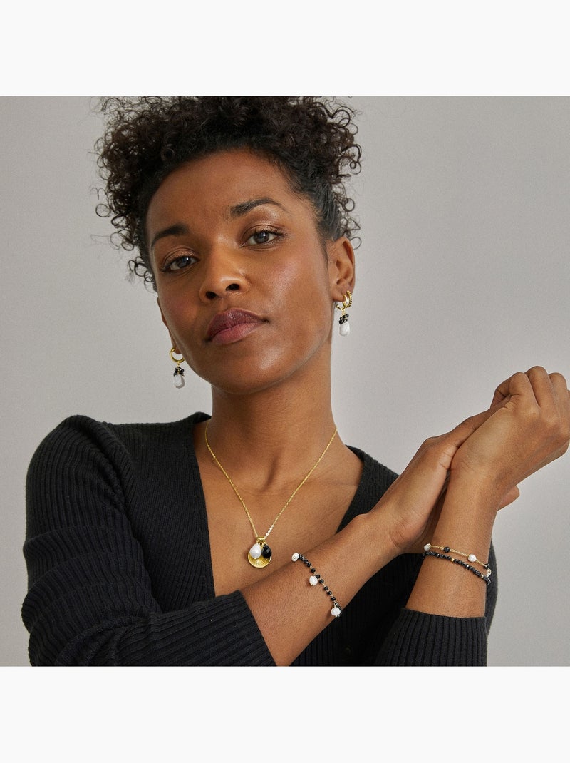 Bracelet Luxenter Athat et plaqué or 18k Noir Noir - Kiabi
