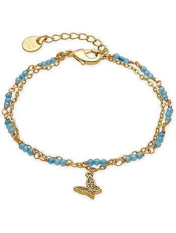 Bracelet Luxenter avec cristal bleu, finition or 18 carats - Zinli