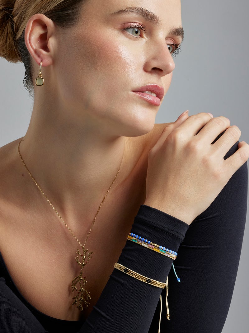 Bracelet Luxenter avec cristal bleu finition or 18k - Anlako Bleu - Kiabi