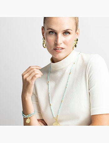 Bracelet Luxenter avec cristal bleu finition or 18k - Thyu