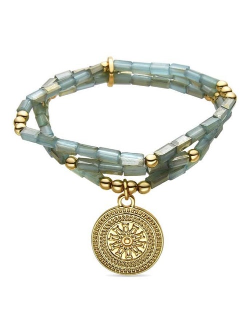 Bracelet Luxenter avec cristal bleu finition or 18k - Thyu - Kiabi