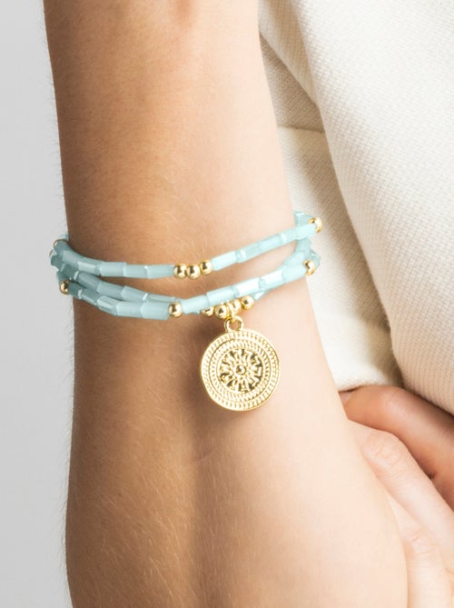 Bracelet Luxenter avec cristal bleu finition or 18k - Thyu - Kiabi