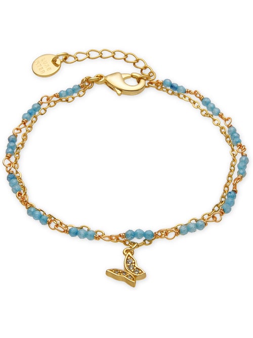 Bracelet Luxenter avec cristal bleu finition or 18k - Zinli - Kiabi