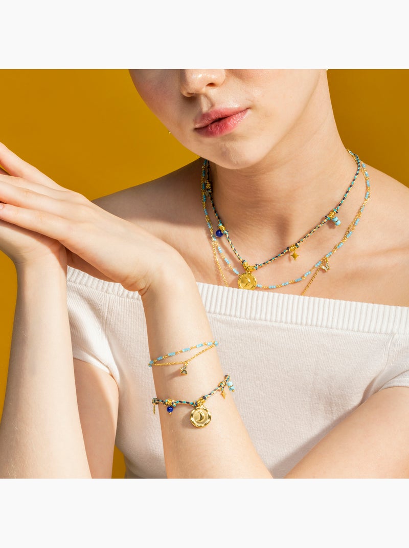 Bracelet Luxenter avec cristal bleu finition or 18k - Zinli Bleu - Kiabi