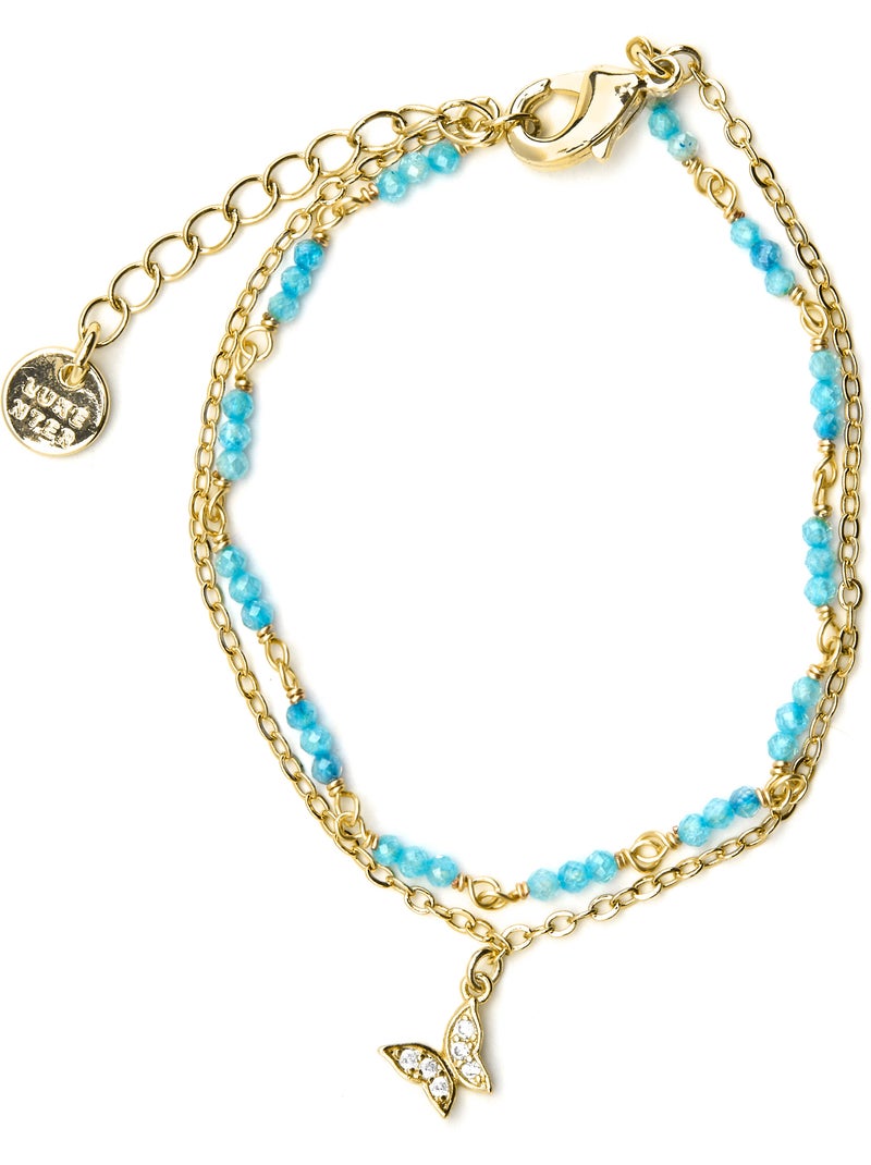 Bracelet Luxenter avec cristal bleu finition or 18k - Zinli Bleu - Kiabi