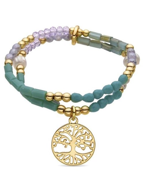 Bracelet Luxenter avec cristal bleu finition or 18k - Zorsi - Kiabi