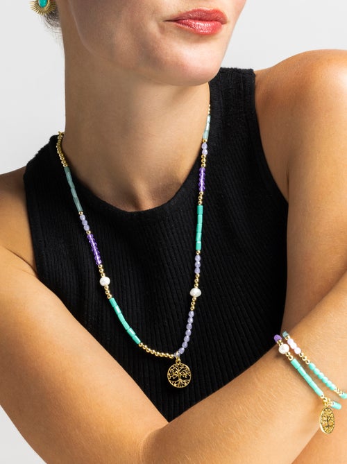 Bracelet Luxenter avec cristal bleu finition or 18k - Zorsi - Kiabi