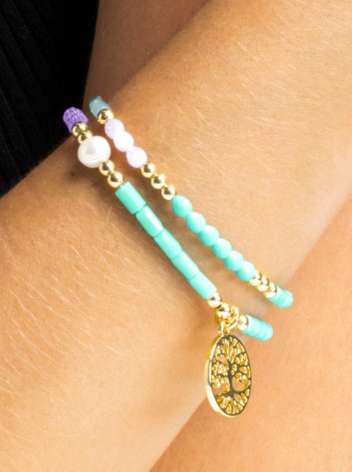 Bracelet Luxenter avec cristal bleu finition or 18k - Zorsi - Kiabi