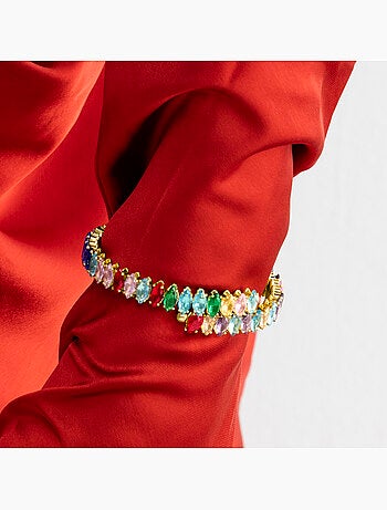 Bracelet Luxenter avec cristal multicolore finition or 18k - Nex