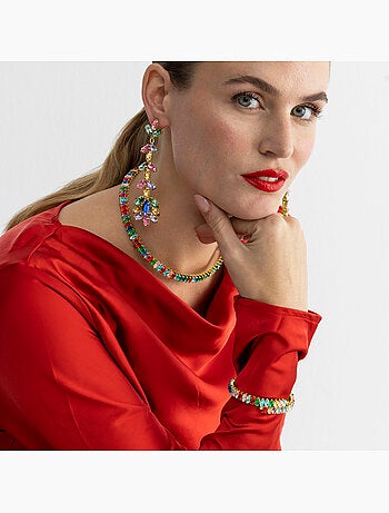 Bracelet Luxenter avec cristal multicolore finition or 18k - Nex