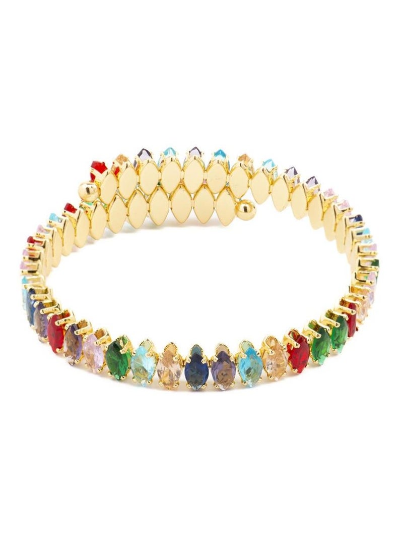 Bracelet Luxenter avec cristal multicolore finition or 18k - Nex Multicolore - Kiabi