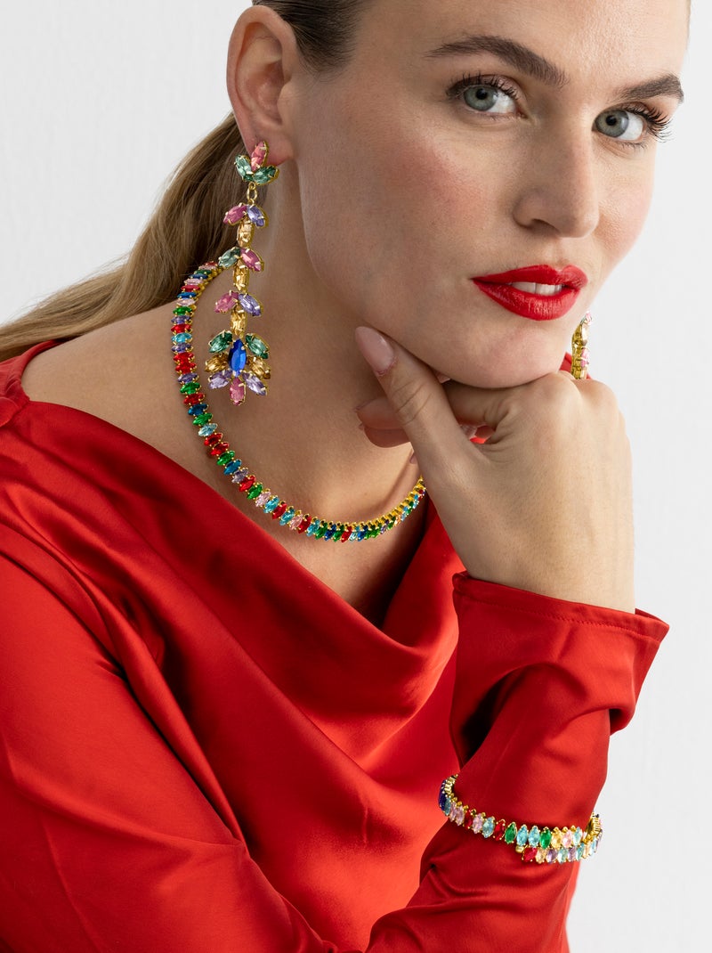 Bracelet Luxenter avec cristal multicolore finition or 18k - Nex Multicolore - Kiabi