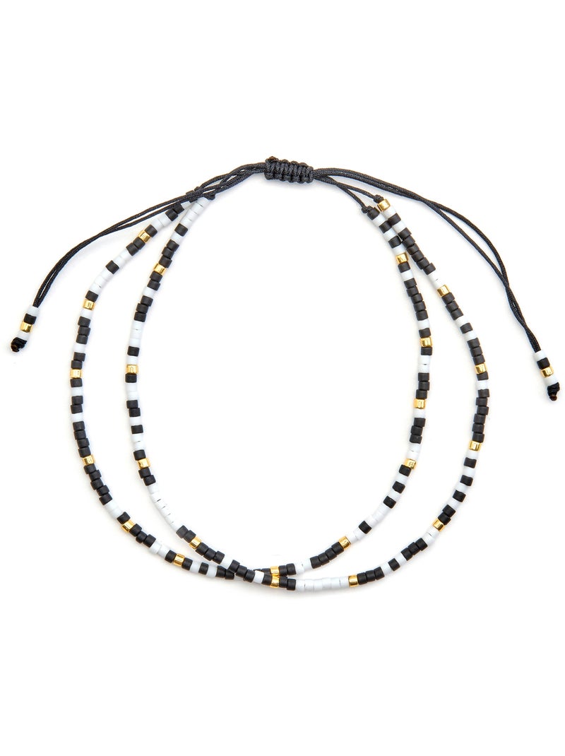 Bracelet Luxenter avec cristal noir et plaqué or 18k - Furie Noir - Kiabi