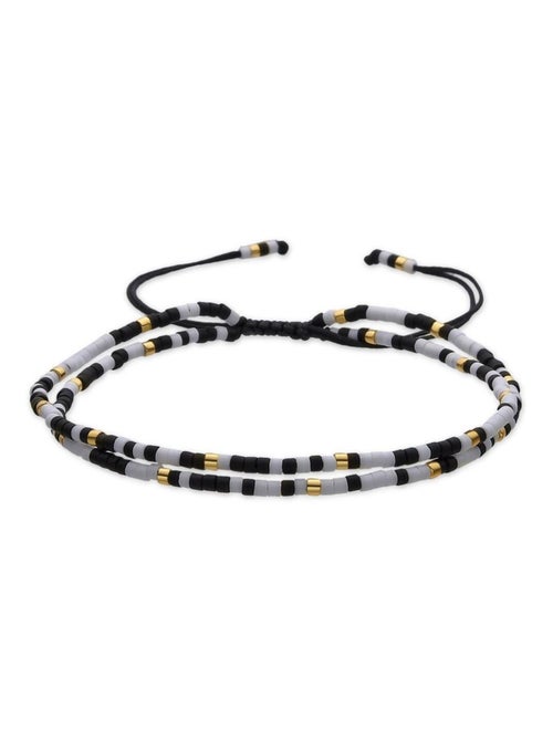 Bracelet Luxenter avec cristal noir plaqué or 18 carats - Furie - Kiabi