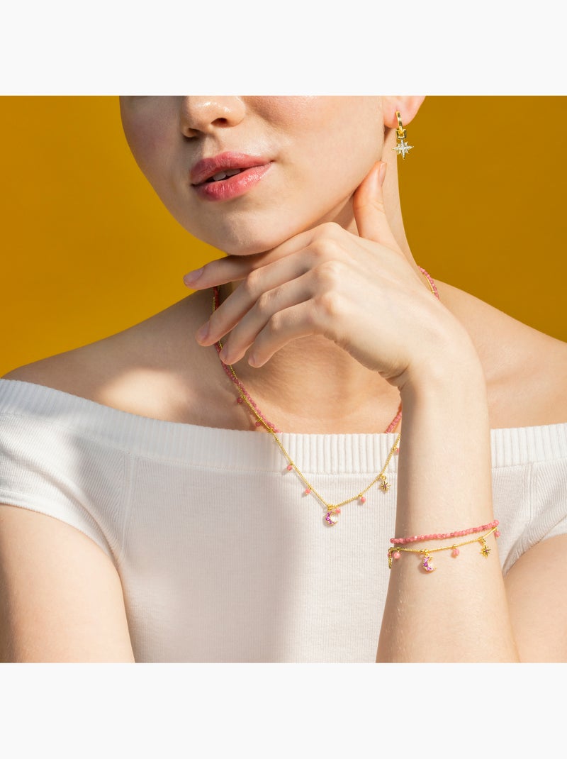 Bracelet Luxenter avec cristal rose finition or 18k - Ethal Rose - Kiabi