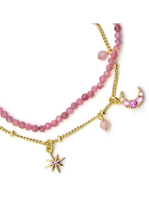 Bracelet Luxenter avec cristal rose finition or 18k - Ethal - Kiabi