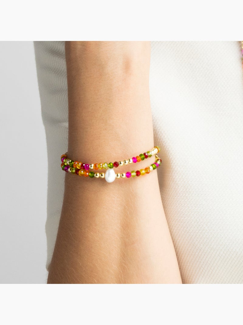 Bracelet Luxenter avec cristal rose finition or 18k - Miota Rose - Kiabi