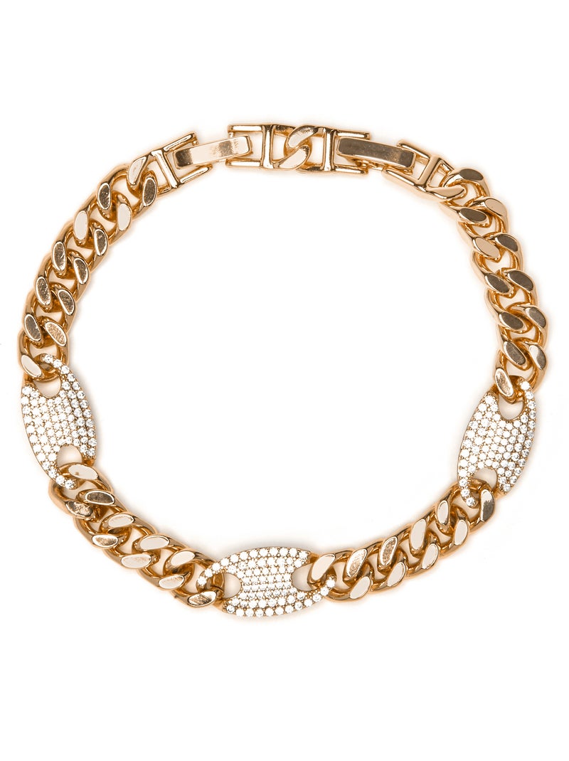 Bracelet Luxenter avec finition et plaqué or 18k et Zirconia brillant - Huka Argent - Kiabi