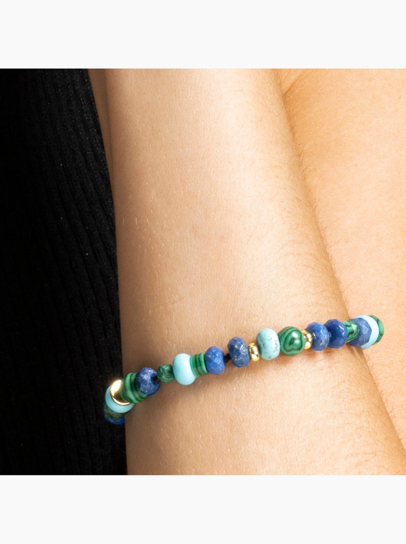 Bracelet Luxenter avec Lapis Lazuli naturel finition or 18k - Arru Bleu - Kiabi