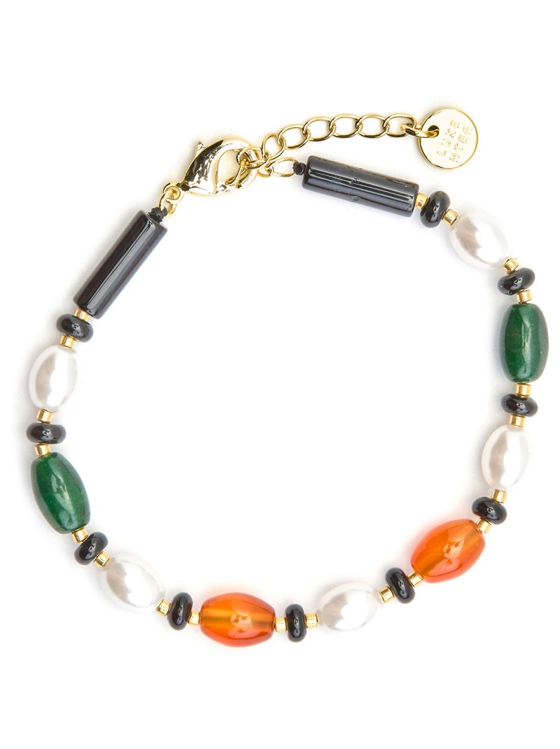 Bracelet Luxenter avec Onyx finition or 18k - Coepil Noir - Kiabi