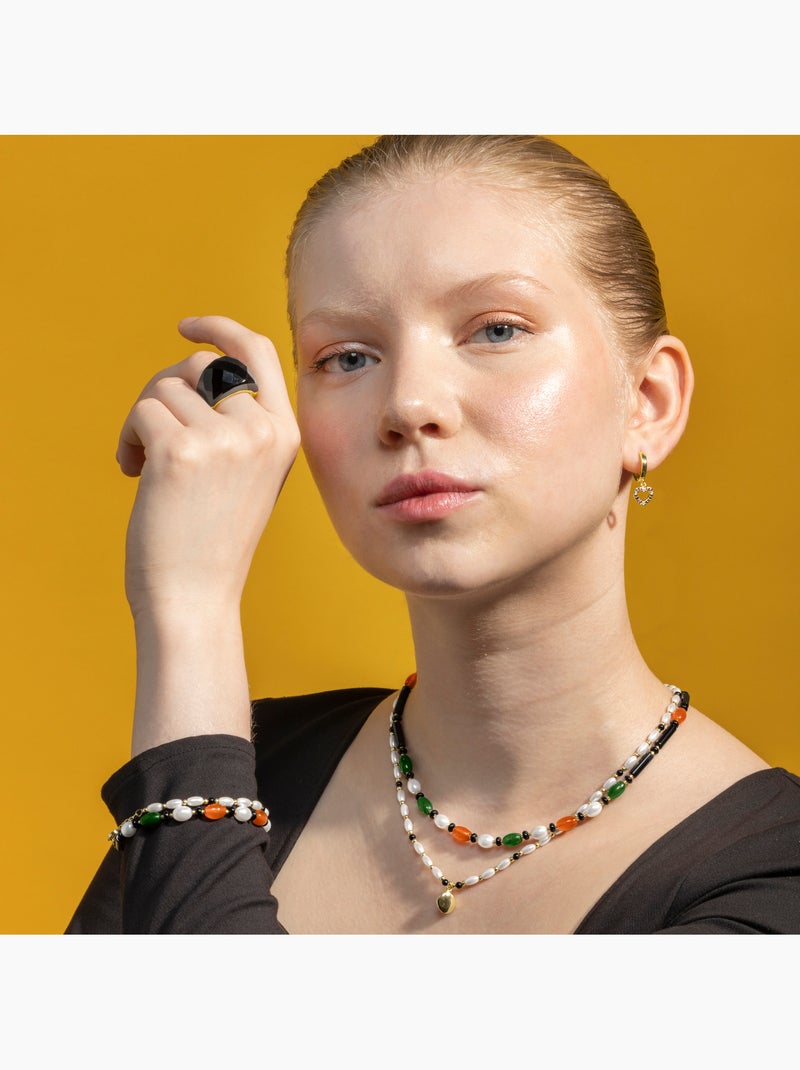 Bracelet Luxenter avec Onyx finition or 18k - Coepil Noir Noir - Kiabi