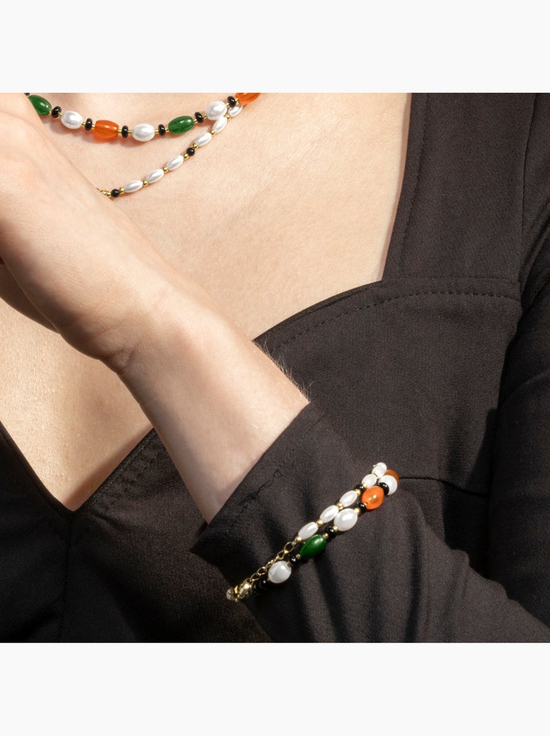 Bracelet Luxenter avec Onyx finition or 18k - Coepil Noir Noir - Kiabi